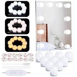 Led-spiegelverlichting Hollywood, 10 dimbare ledlampen, 6500 K, make-up-verlichting, kaptafel-lampen, spiegellampen voor…