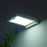 46 LED Outdoor Solar Wall Light- Motion Activated Security Lighting- Wireless Exterior Lantern- Weatherproof Aluminum Fixture- Super Bright Spotlight for Patio, Pool, Yard, Deck, Porch (Silver)