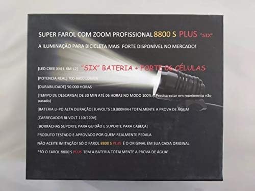 Farol bicicleta 8800 s plus com zoom luz forte original Clearance
