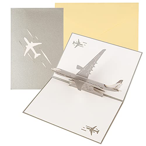 TAIYOU 3D Pop Up Greeting Card Folding Greeting Card Birthday Plane for Mother's Day Father's Day Christmas Valentine's Day Thanksgiving