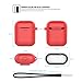 AhaStyle Silicone Case Protective Cover Skin Compatible with Apple AirPods 2 & 1 [Front LED Not Visible]- Red