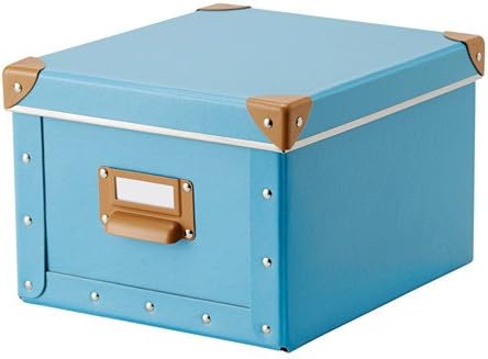 Caja de almacenaje con tapa fjälla, azul, tamaño 22 x 27 x 16 ...