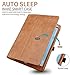Boriyuan Leather Case Compatible for iPad 9.7 2018(6th Gen)/2017(5th Gen)/iPad Pro 9.7/iPad Air 2 &1- Leather Smart Cover Protective Folio Flip Stand with Pencil Holder Magnetic Auto Sleep/Wake(Brown)