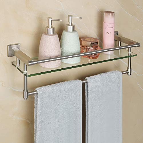 Alise Shower Glass Shelf SUS 304 Stainless Steel Bathroom Wall Shelf