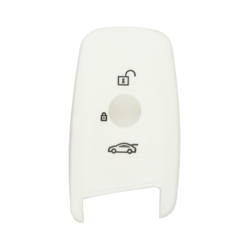 BROVACS Silicone Cover Protector Case Holder Skin Jacket Compatible with BMW Smart Remote Key Fob 3 Button CV9903 White