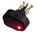 AutoEC 30 Amp 12 Volt Red LED ON-OFF Rocker Switch Toggle Triangle Plug Switch For Car Motorcycle Boat Marine 5-pack