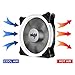 Aigo Halo Ring Fan 140mm Case Fan Quiet Edition High Airflow Adjustable Color LED Case Fan for PC Cases, CPU Coolers,Radiators 4 Pin/3 Pin (140mm, 2 Pack White)