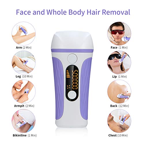 IPL Laser Facial Hair Removal for Women -500,000 Flashes Painless Permanent Hair Remover