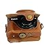 CEARI Vintage Leather Camera Case Bag with Strap for Canon Powershot G7X, G7X Mark II DSLR Camera - Brown