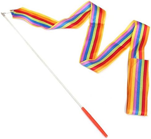 Gym Dance Ribbon Rhythmic Art Gymnastic Streamer Baton Twirling Rod Red B2C Shop