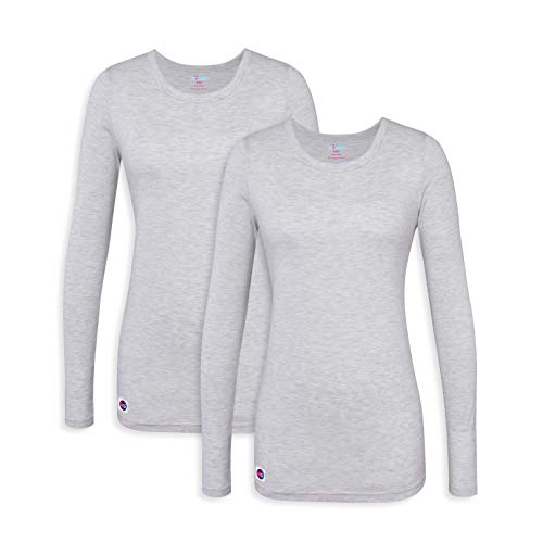 Sivvan 2 Pack Women's Comfort Long Sleeve T-Shirt/Underscrub Tee - S8500-2 - MGR - M