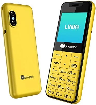 Smooth Mini Mobile Cell Phone Link Dialer Headset Earphone Support 2 Sim Cards Yellow 1.4" Wireless Unlocked Phone Radio Fm Mp3 Player Dual Sim Car Vibra Call Mini Tech 2G 450 mAh Battery Flash Led