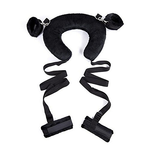 Blindfold Sleep Mask+Wrist & Leg Wrist Cuffs Strap with pillow for Nylon Handcuffs Leg Wrist Strap