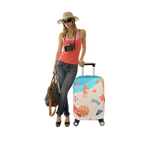 Fvstar Beach Travel Luggage Cover Washable Luggage Cover Spandex Suitcase Protector Cove Baggage Covers - Thumbnail 5