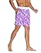 Nonwe Men's Swim Trunks Printed Quick Dry Drawsting with 3 Pockets