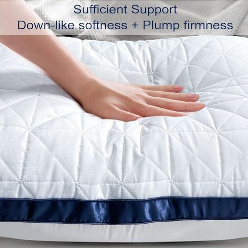 Slybear Pillow 80 x 80 cm, Set of 2, 2 x Orthopaedic Side Sleeper Pillow, Neck Pillow with Premium Microfibre Filling, Breathable Seat Cushion, Sofa Cushion, Sleeping Pillow, Soft and Supportive