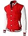 H2H Mens Slim Fit Varsity Baseball Bomber Cotton Lightweight Premium Jacket Cmoja082-red Medium