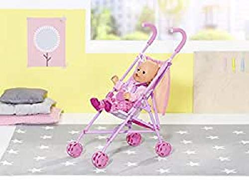 Zapf Creation 826485 BABY born Stroller mit Tasche, zusammenklappbarer Puppenbuggy mit Gurtsystem und praktischem Netz…
