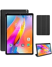 10 Inch Tablet, 3G Phone Tablet with Dual SIM Android 10.0, 32GB Storage, 2GB RAM, Quad-Core Processor, IPS HD Display Screen, Bluetooth, GPS, FM, Type-C, POWMUS WiFi + Cellular Tablet, Black