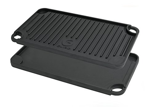 GURO Cast Iron Pre-Seasoned Double Play Grill / Griddle, Two Sizes (19.7