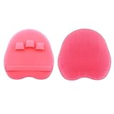 Soft Silicone Shower Brush, Body & Face & Short Hair Wash, Bath Exfoliating Skin Massage Scrubber, Dry Skin Brushing Glove Loofah, Fit for Sensitive and All Kinds of Skin (Pink)