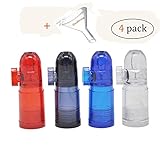 Snuff Bullet Acrylic Plastic Snuff Dispenser Snorter Bullet Snuff Bottle (4Pack)