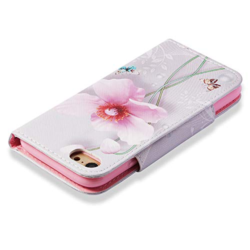 JanCalm iPhone 7 8 Wallet Case [Folio Cover][Stand Feature] Premium [Flower] Pattern iPhone 7/8 (4.7 inch) Credit Card Flip Case Protective PU Leather with Card Slot + Wrist Strap + Crystal Pen - Thumbnail 3