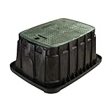 Rainbird Jumbo Valve Box with Rectangular Body, Lid and Lock, Green