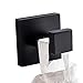 Velimax Stainless Steel Towel Hook Black for Bathroom Robe Hook Squared Single Hook Wall Mounted Coat Hook Matte Black