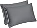 Utopia Bedding Zippered Bamboo Pillow Cases - Pack of 2 - (Queen, Grey) - 300 Thread Count Pillow Cover - 100% Natural Pillow Protector - (20 by 40 inches) - Bamboo Sateen Pillow Encasement