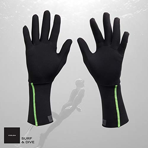 WETSOX GEN II Gloves, Frictionless Wetsuit Glove Liners for Diving and Surfing, Get In and Out of Wetsuits or Wetsuit Gloves Easily, Increases Life of Gear, Ultra thin Poly/Spandex Material (Large)