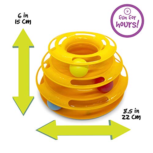 Pet Craft Supply Interactive Cat & Kitten Three Layer Colorful Track Ball Tower Fun Mental Stimulation Physical Exercise Puzzle Cat Toys