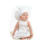 Newborn Baby Chef Outfit Clothes, Besutana Newborn White Cook Chef Costume Prop Knit Crochet Photopraphy Dress Handmade