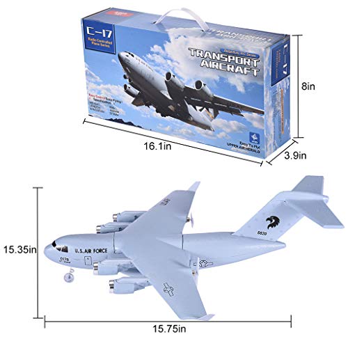 RC Airplane C-17 Transport EPP DIY Aircraft 2 Channels 2.4Ghz Remote Control 3-Axis Gyro Airplane RC Glider Plane for Beginners, Kids, Adults - Thumbnail 5