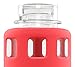 Ello Pure Glass Water Bottle with Silicone Sleeve, 20 oz, Coral Squares