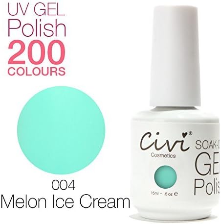 Civi Soak-Off UV/LED Gel Polish Nail Polish Long-lasting .5oz #004 Melon Ice Cream