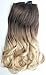 17 Inches 120grams Thick One Piece Half Head Wavy Curly Ombre Clip in Hair Extensions (Col. Dark brown/sandy blonde) DL