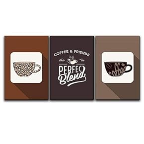 3 Panel Canvas Wall Art - Coffee Concept Art - Giclee Print Gallery Wrap Modern Home Art Ready to Hang - 16"x24" x 3 Panels