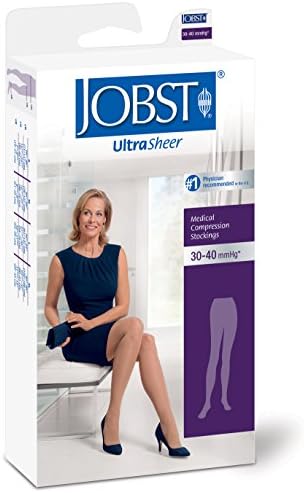 Jobst Ultrasheer 30-40 Waist High Compression Pantyhose Classic Black Medium