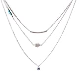 TQS™Simple Layering Necklace Hamsa Evil Eye Pendant Dinosaur Vintage Necklace Short Collar
