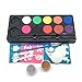 Maydear Face Painting Kit for Kids with 12 Colors Safe and Non-Toxic Large Water Based Face Body Paint, Professional Face Paint Kit - 10 Matte+2 Glitter