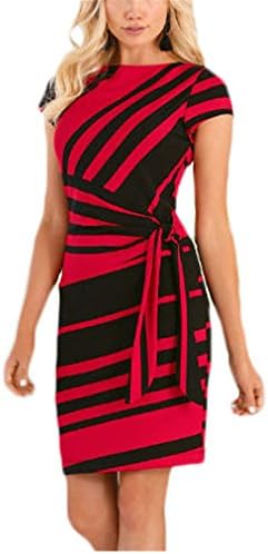 DRESS Dear Lover Work Dresses Women Autumn Pencil Red/Black/Navy White Stripe Knot Sheath Party Vestidos Robes Casual 61657 Red Black XL