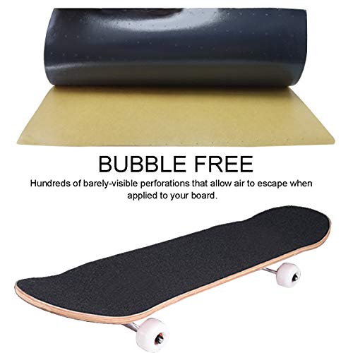 M-jump 2 pcs 33.0" X 9.0" Skateboard Grip Tape Sheets, Bubble Free Waterproof Black Scooter Grip Tapes, Longboard Griptape, Sandpaper for Rollerboard, Stairs, Pedal, Pistol, Wheelchair