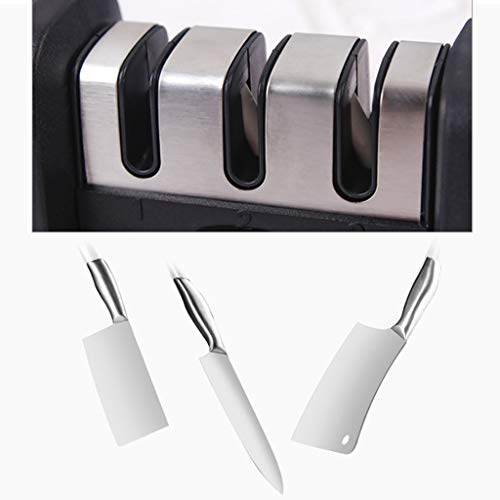 Household Sharpener Stone, Portable Sharpener Kitchen for Straight and Serrated Knives 3 Stage with Diomand Abrasive