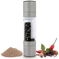 VONOTO 2 in 1 Kitchen Salt & Pepper Grinder Set - 2 in 1 Stainless Steel Model of Highest Quality. The Salt Mill and…