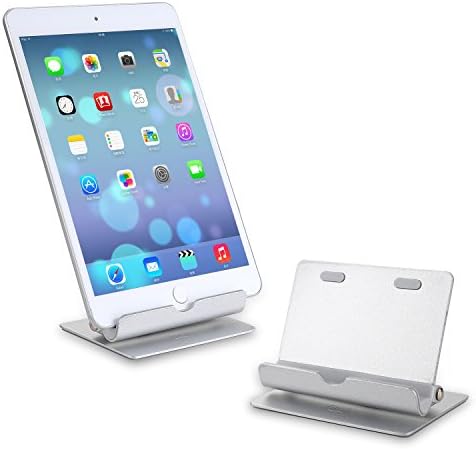 Vaiseke 360°Universal Portable Holder For Tablet Cell Phone And Tablet Stand （Silver）, Aluminum Mobile Phone Dock, Compatible With iPhone, iPad, Samsung Galaxy / Tab, Google Nexus, HTC, LG, Nokia