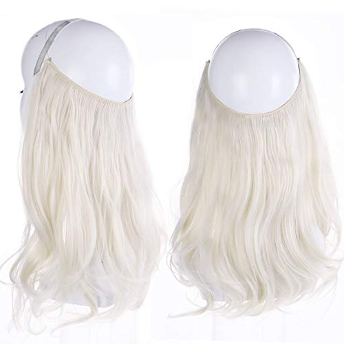 Platinum White Blonde Halo Hair Extension Long Secret Invisiable