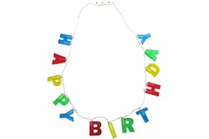 Vaulted Skulls & Co Happy Birthday Light-Up Necklace | Light Up Birthday Necklace | Birthday Letters Necklace | Party Led & Flashing Lights | Multicolor | One Size