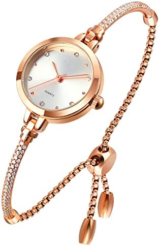 TOOCAT Women Analog Quartz Watch Metal Bracelets Rose Gold Watches