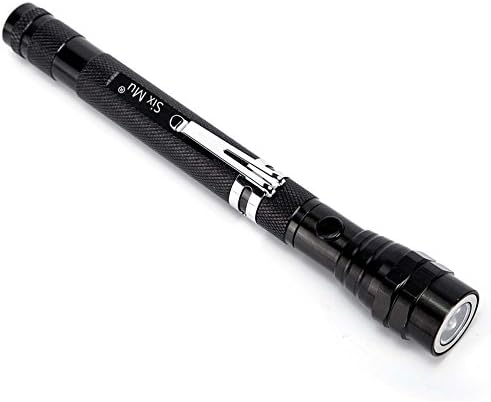 Telescoping Magnetic Pick Up Tool-Equipped with Magnet on Both Ends and 3 LED Lights Most Efficient Helping Hand Tool by SIXMU (black)